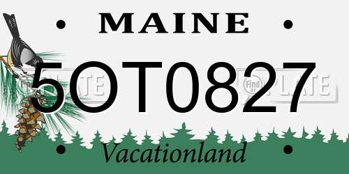 5OT0827 Maine License Plate