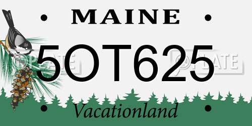 5OT625 Maine License Plate