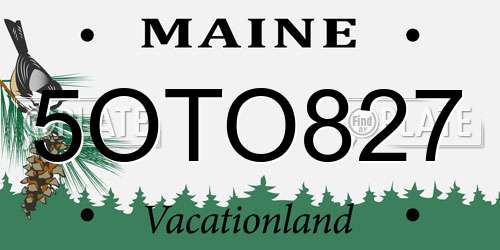 5OTO827 Maine License Plate