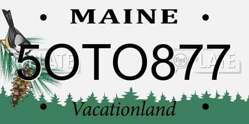5OTO877 Maine License Plate