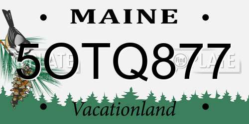 5OTQ877 Maine License Plate