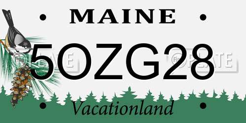 5OZG28 Maine License Plate