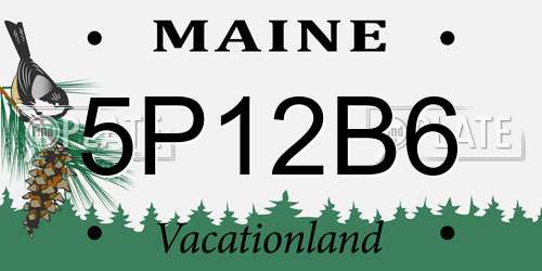 5P12B6 Maine License Plate