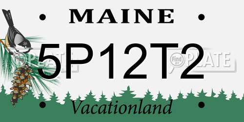5P12T2 Maine License Plate