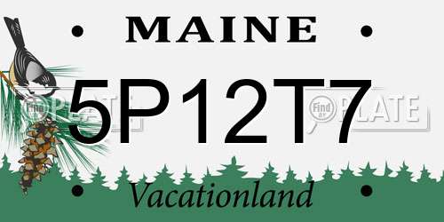 5P12T7 Maine License Plate