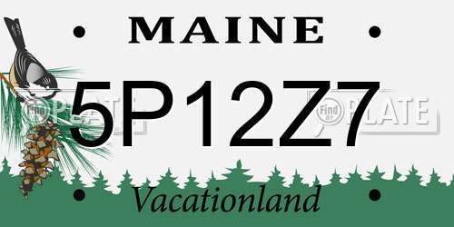 5P12Z7 Maine License Plate