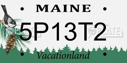 5P13T2 Maine License Plate