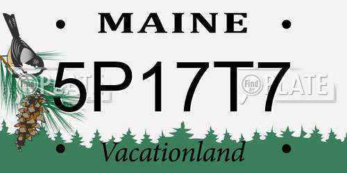 5P17T7 Maine License Plate