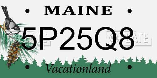5P25Q8 Maine License Plate