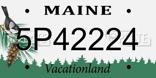 5P42224 Maine License Plate