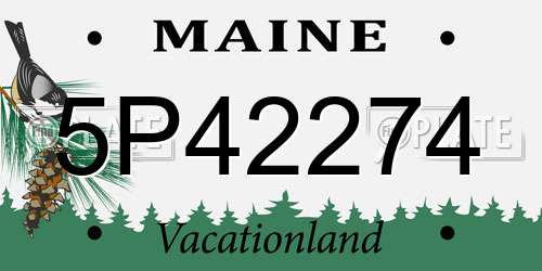 5P42274 Maine License Plate