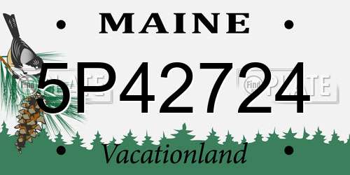 5P42724 Maine License Plate