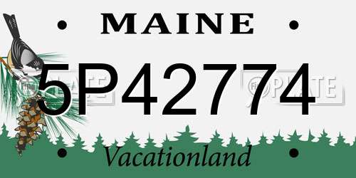 5P42774 Maine License Plate