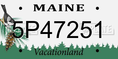 5P47251 Maine License Plate