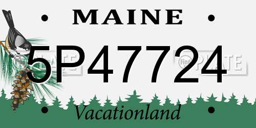 5P47724 Maine License Plate