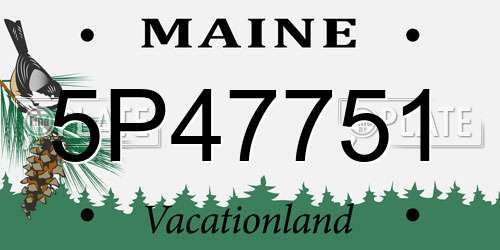 5P47751 Maine License Plate