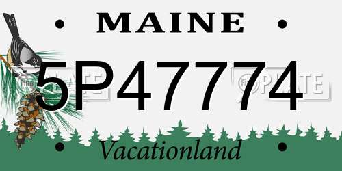 5P47774 Maine License Plate