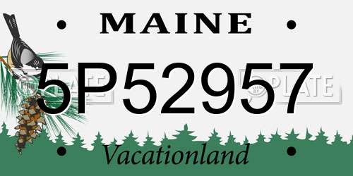 5P52957 Maine License Plate