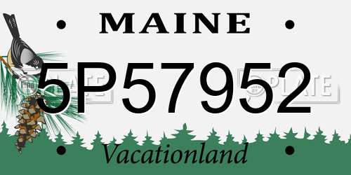 5P57952 Maine License Plate