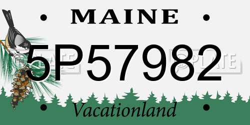 5P57982 Maine License Plate