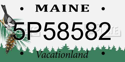 5P58582 Maine License Plate