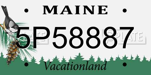 5P58887 Maine License Plate