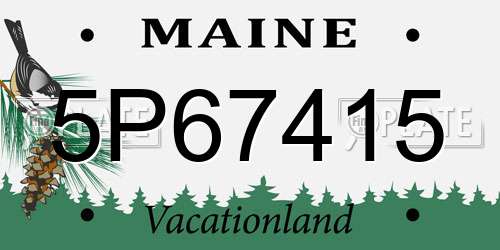 5P67415 Maine License Plate