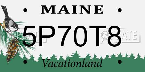 5P70T8 Maine License Plate