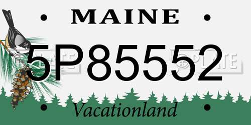 5P85552 Maine License Plate