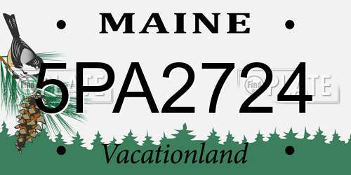 5PA2724 Maine License Plate