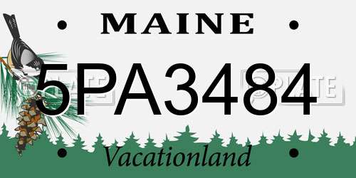 5PA3484 Maine License Plate