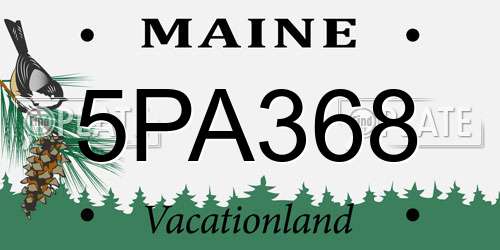 5PA368 Maine License Plate