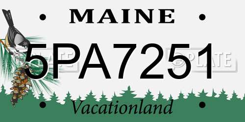 5PA7251 Maine License Plate