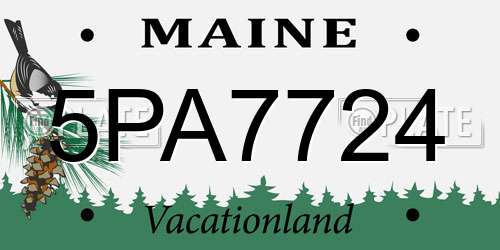 5PA7724 Maine License Plate
