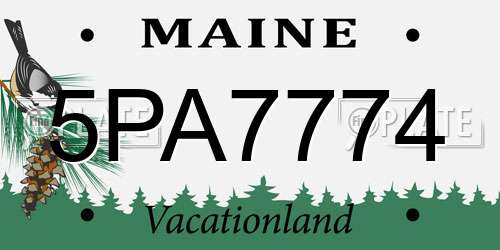 5PA7774 Maine License Plate