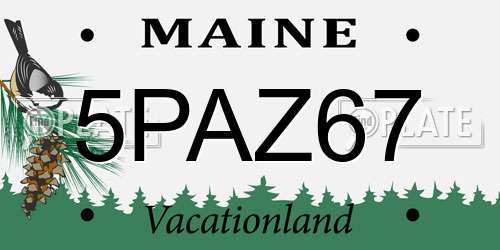 5PAZ67 Maine License Plate