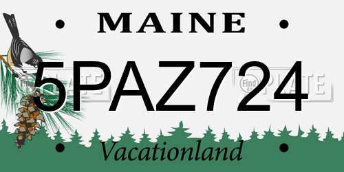 5PAZ724 Maine License Plate