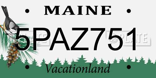 5PAZ751 Maine License Plate
