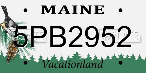 5PB2952 Maine License Plate