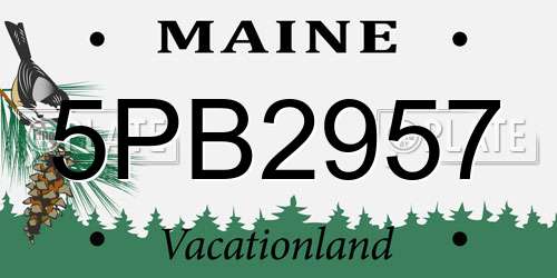 5PB2957 Maine License Plate
