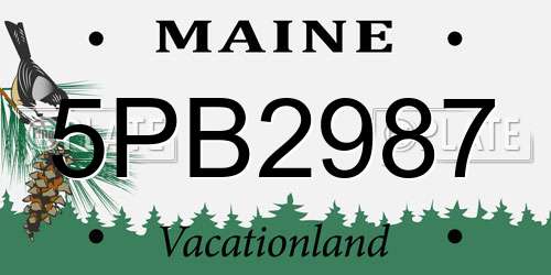 5PB2987 Maine License Plate