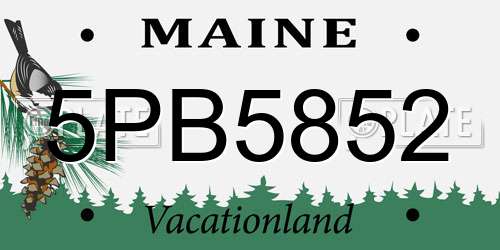 5PB5852 Maine License Plate