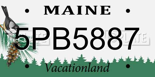 5PB5887 Maine License Plate