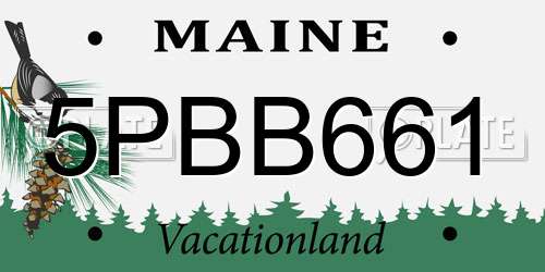 5PBB661 Maine License Plate