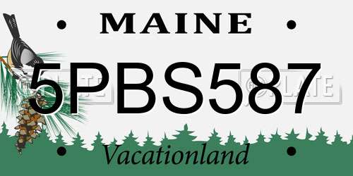 5PBS587 Maine License Plate