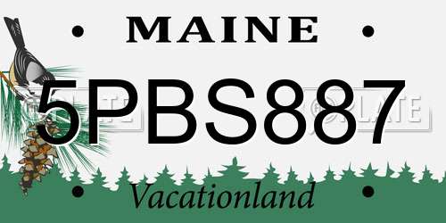 5PBS887 Maine License Plate