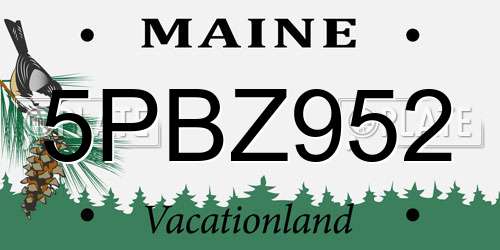 5PBZ952 Maine License Plate