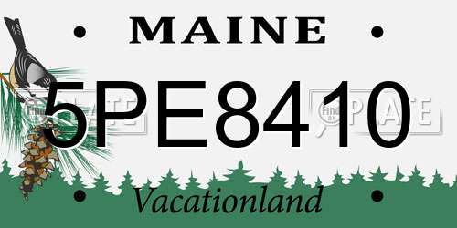 5PE8410 Maine License Plate