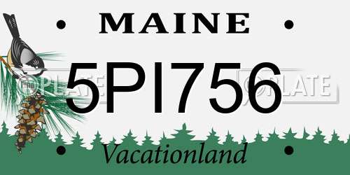 5PI756 Maine License Plate