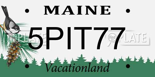 5PIT77 Maine License Plate